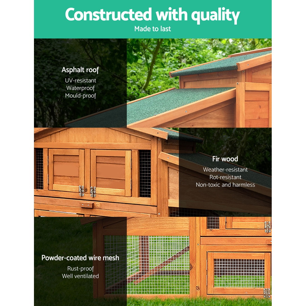 i.Pet Chicken Coop Rabbit Hutch 169cm x 52cm x 72cm Large Chicken Coop Wooden House Run Cage โ image 4