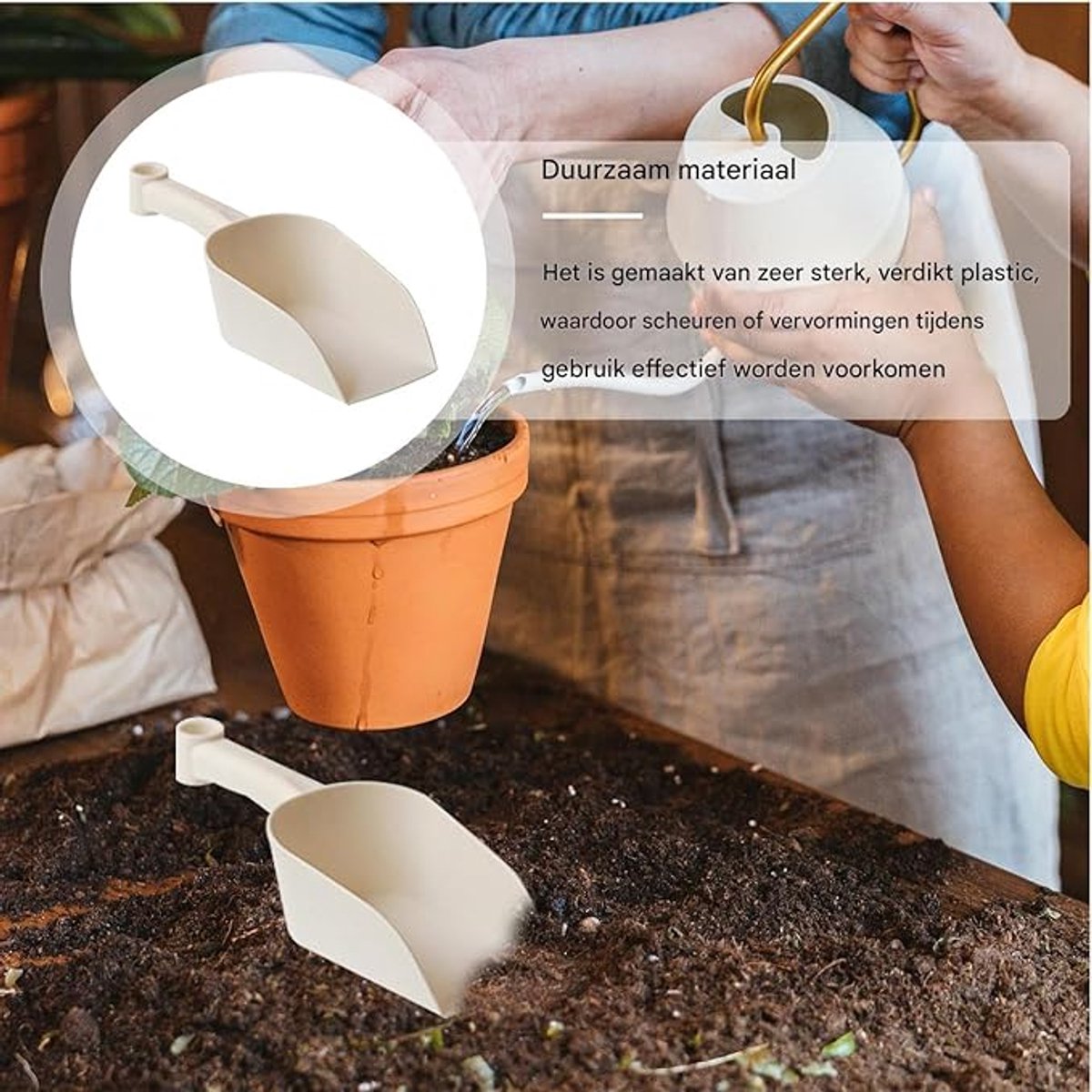 Garden trowel - planting trowel - plastic - Multi-purpose trowel - Ergonomic Stainless Steel Garden Trowel - Small Planting Trowel - Deep Bottom - Small Garden — image 5