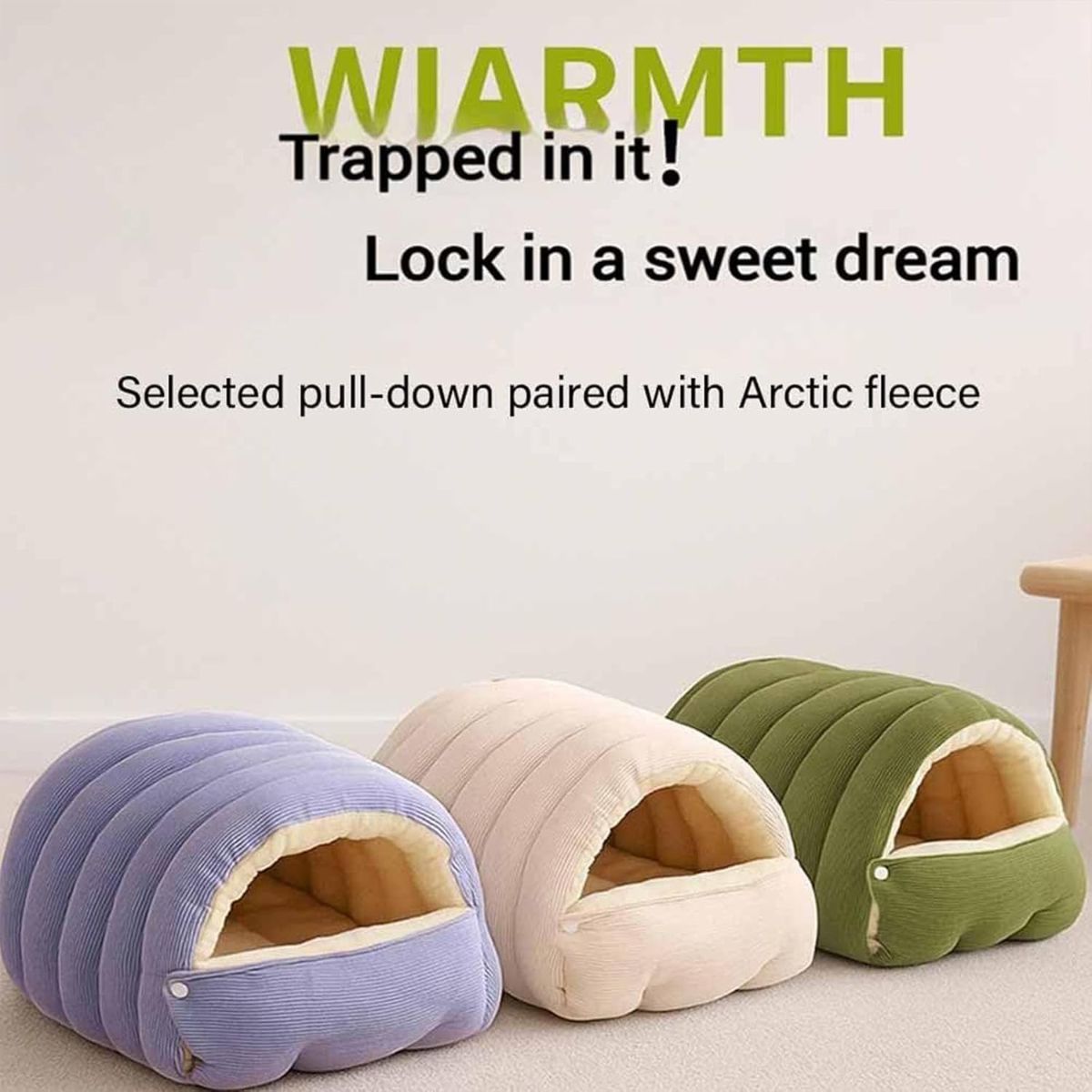 Cozy Monster Cat Bed, Cave Style Pet Bed, Cat Beds for Indoor Cats, Cat Cave Bed Cat Tent with Removable Cushion, Warm Cave Nest Sleeping Bed Puppy — image 4