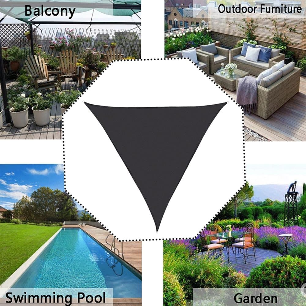 3m x 3m Waterproof Sun Sail UV Protection for Garden Terrace and Pool with Mounting Materials, Gray — image 5