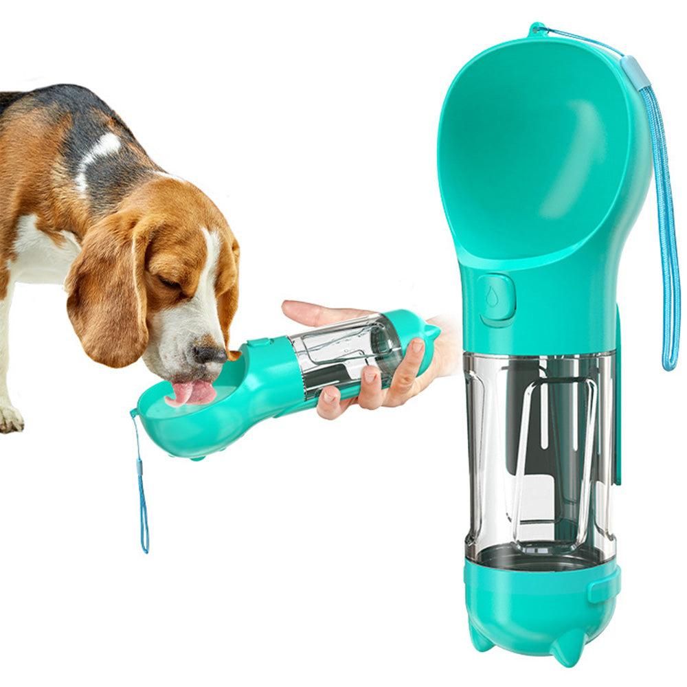 4 in 1 Pet Feeder Dog Cat Puppy Water Bottle Cup Travel Pooper Scooper Outdoor Blue 300ml โ image 2
