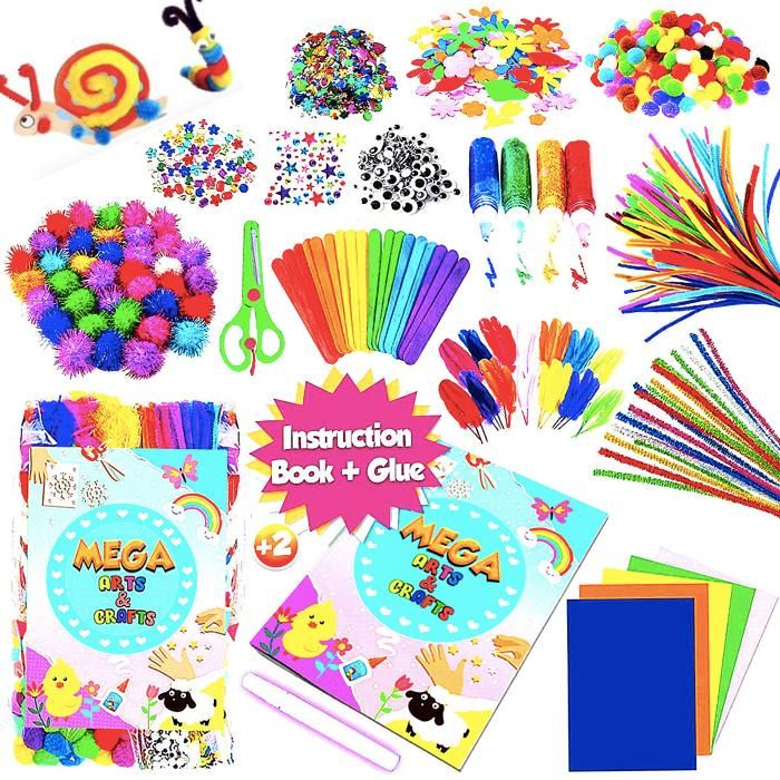 Mega Craft Kit with Pipe Cleaners Moving Eyes Balls, Multicolor