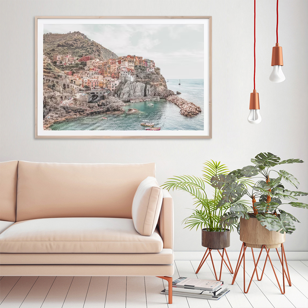 Wall Art 80cmx120cm Italy Cinque Terre Wood Frame Canvas โ image 2