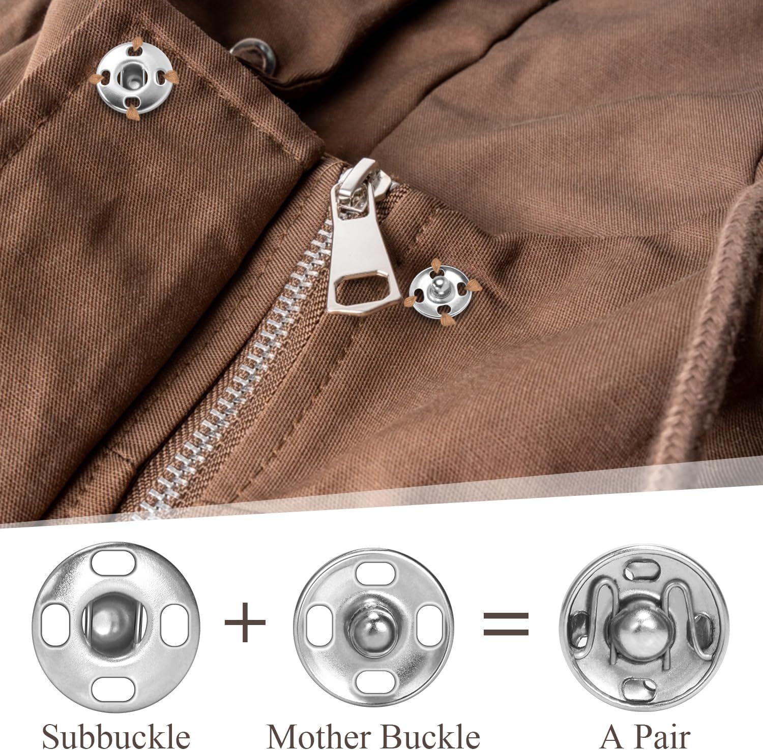 140 Sets Sew on Snaps for Clothing, Metal Snaps Fasteners Press Studs, Snap Buttons for Clothes Fabric Bag Bib Sweater Cardigan DIY Sewing Craft (8mm 10mm โ image 3