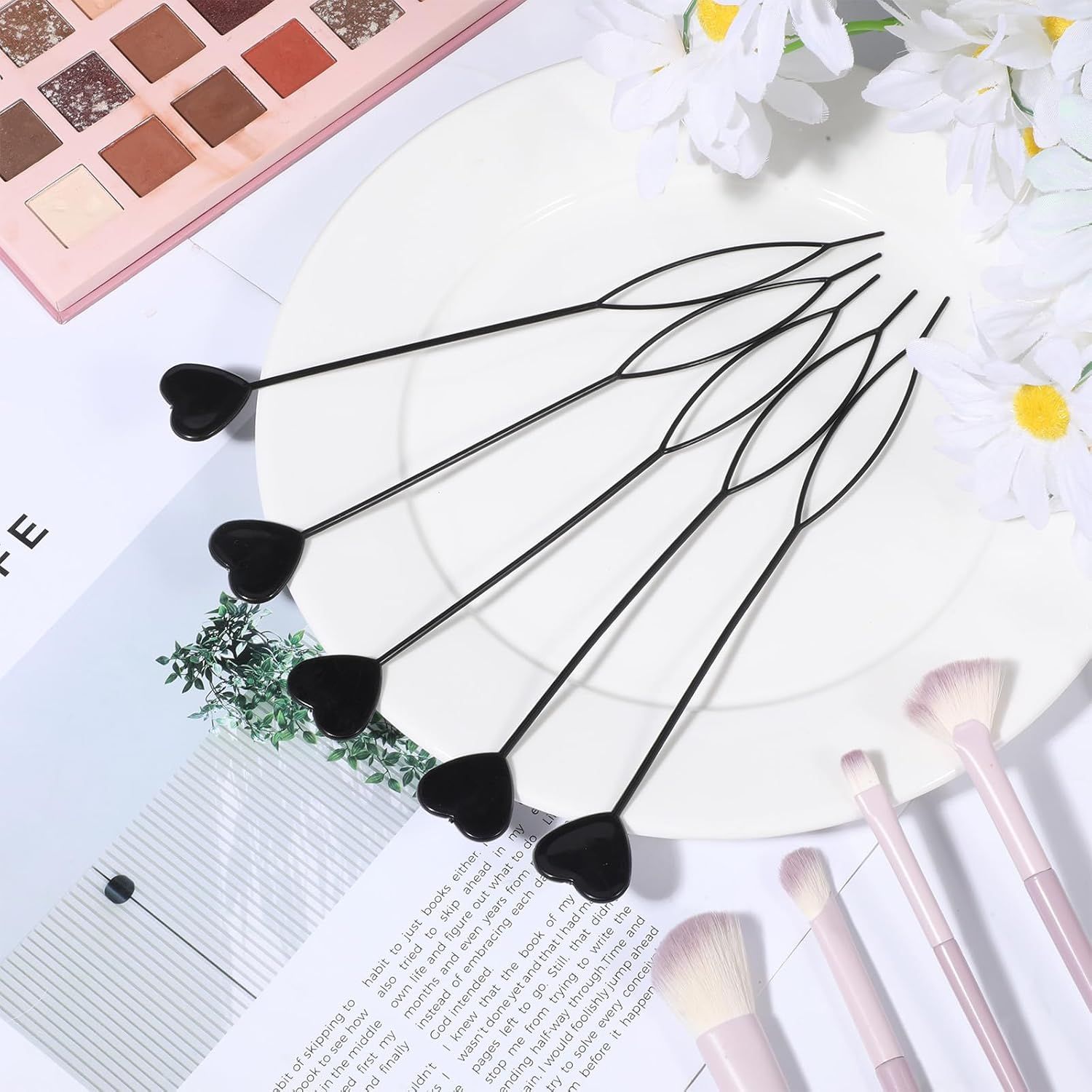 12 PCS Quick Hair Beader Tool, Black Beaders for Braids, For Girls Women Ponytail Hair Styling Braiding Accessories Supplies β image 5