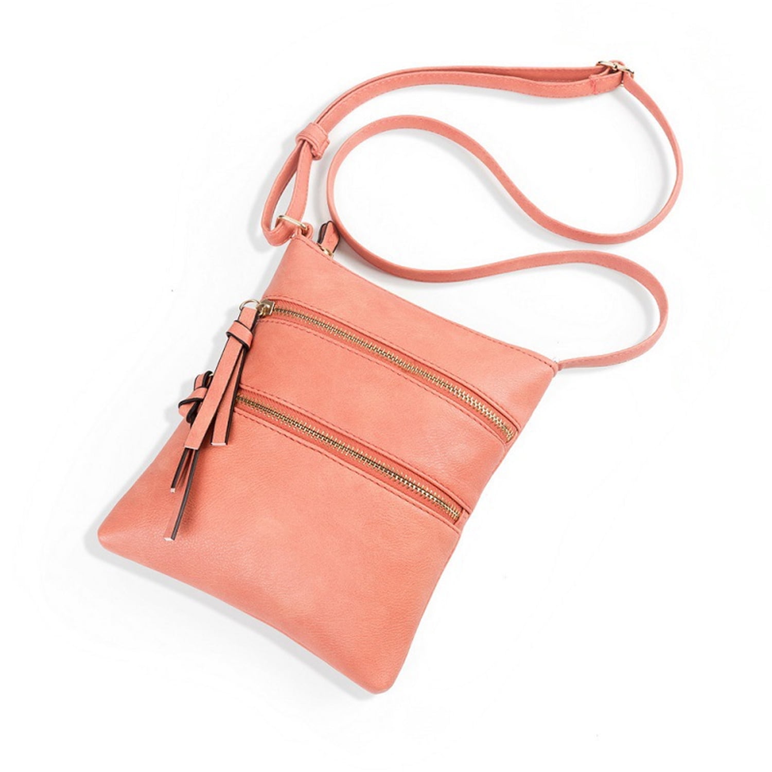 Small Crossbody Purses for Women Multi Pocket Travel Bag Over The Shoulder with Extra Long Strap - Beige Watermelon Red — image 5