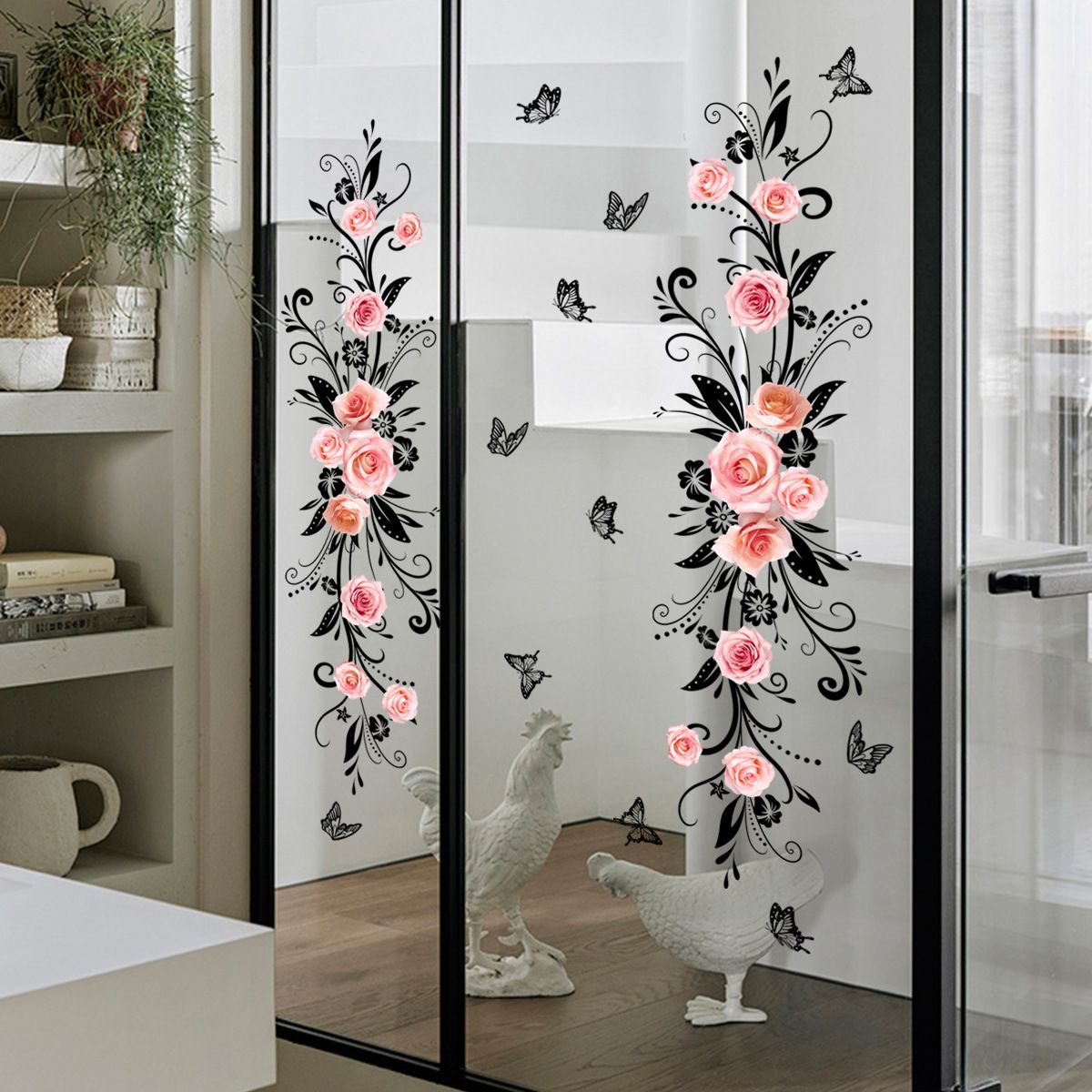 Flower Wall Stickers, Flower Wall Decals, Waterproof Peel and Stick Wall Art Decals for Bedroom Children's Room Living Room — image 3