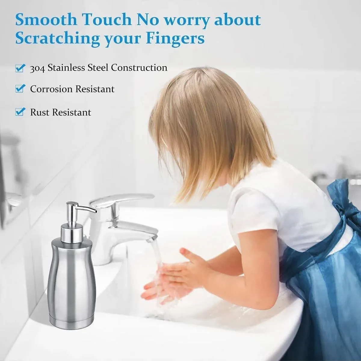 304 Household Stainless Steel Liquid Soap Lotion Shampoo Dispenser Bottle 400ML โ image 6