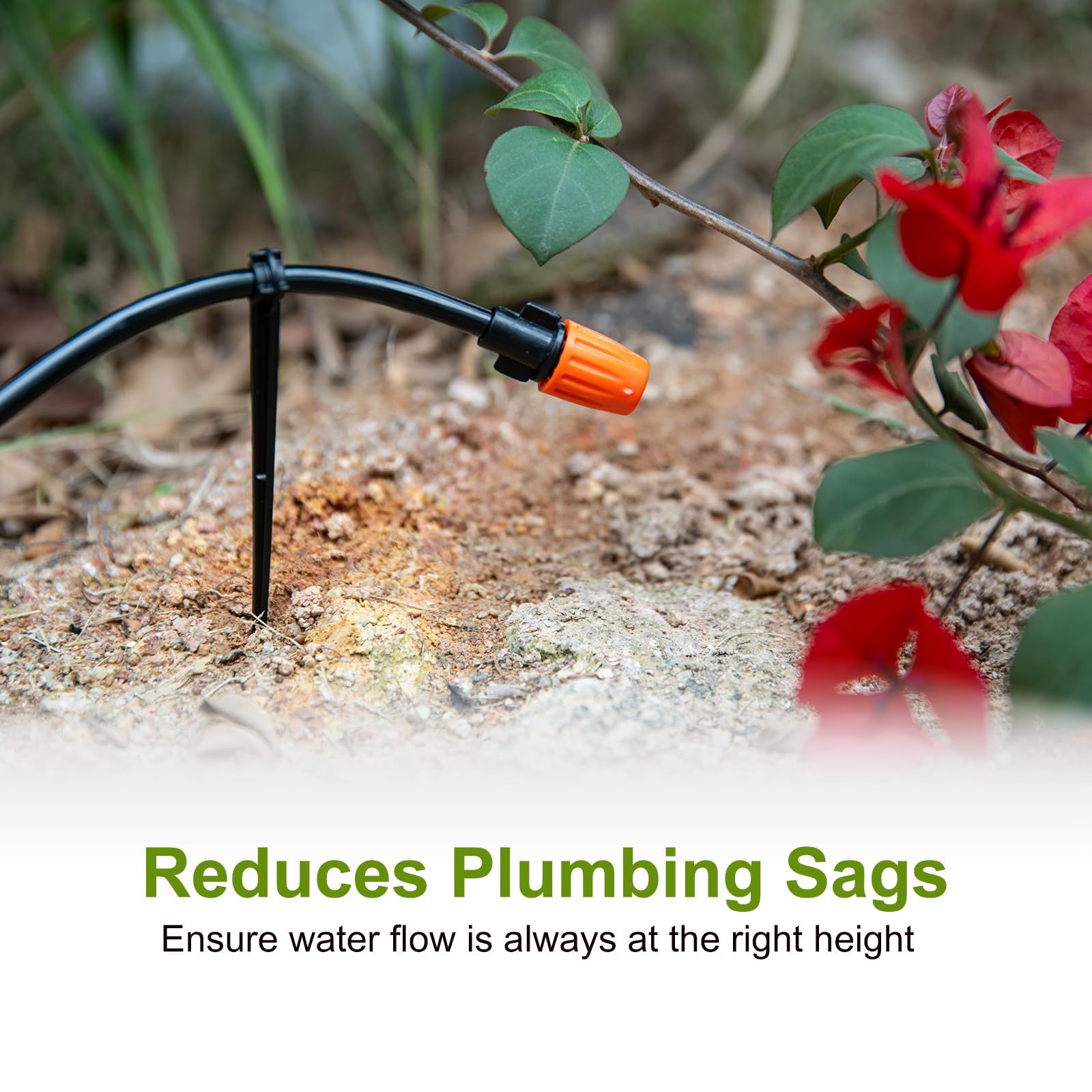 50 Pcs Drip Irrigation Stakes Universal Drip Tubing Hold Stakes, Plastic Garden Water Pipe Support Drip System Parts โ image 4