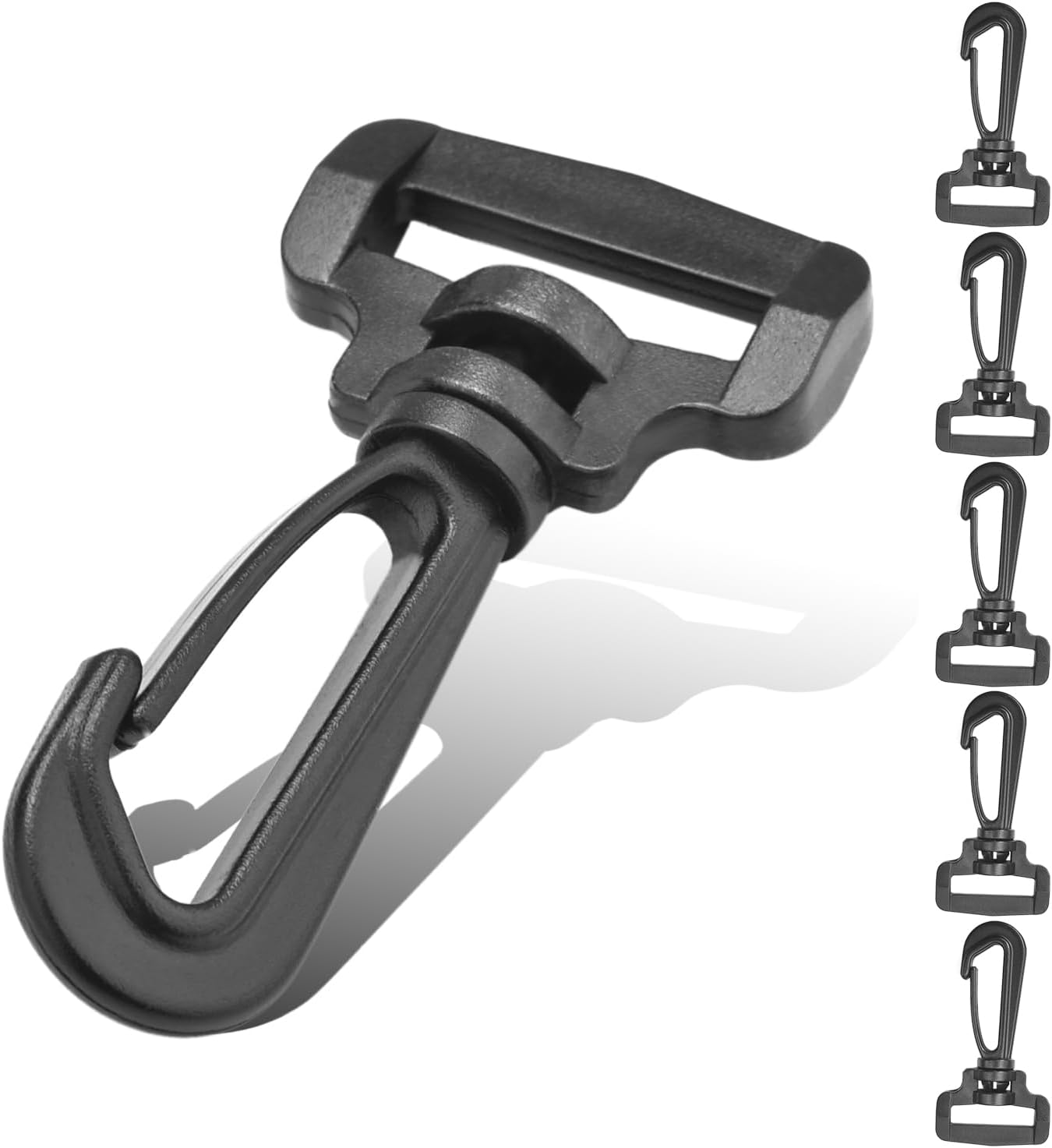CooBigo 12PCS Plastic Swivel Snap Hook Clips for Purse,1 Inch Rotary Clasp Purse Strap Hardware for Bag Making Nylon Webbing Hook Backpack Strap Clip Lanyard