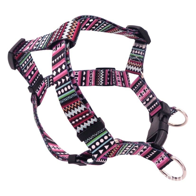 DEYUAN Bohemian Dog Harness Polyester Dark blue flower M:2 × 42-61cm — image 2