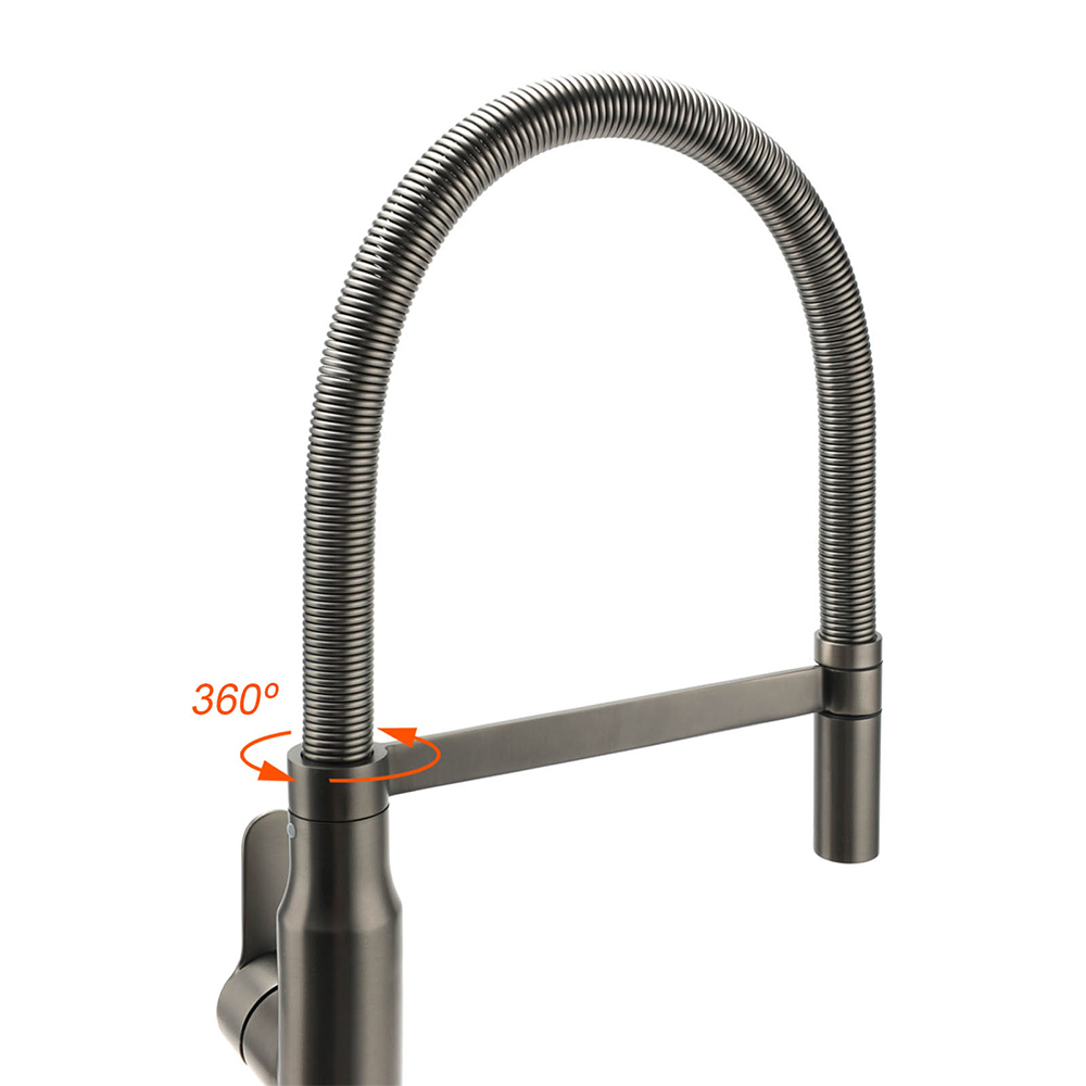 WELS Gun Metal Stainless Steel Pull Out Swivel Kitchen Mixer Sink Tap Spout Faucet โ image 4
