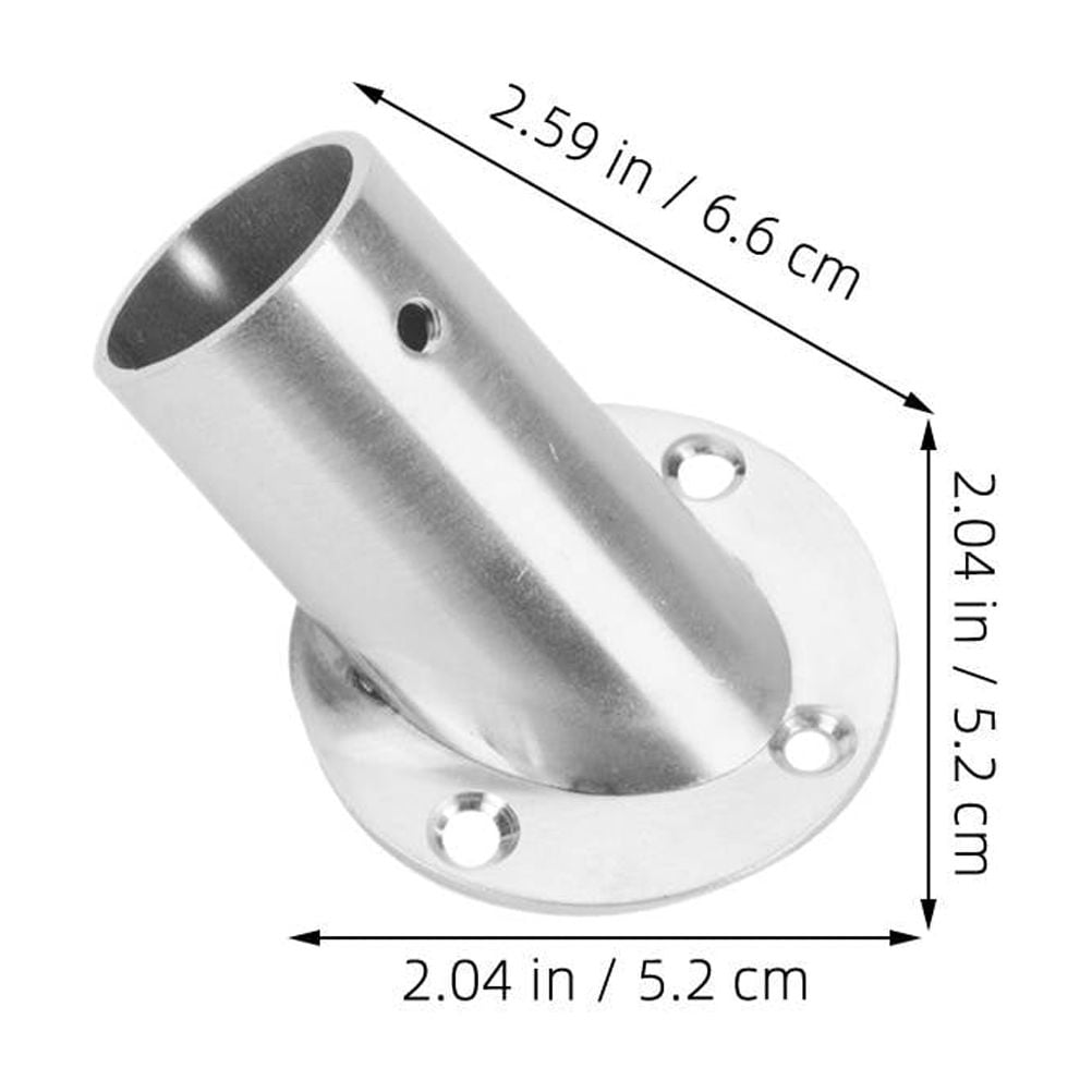 4 Pcs Closet Rod Brackets Angled Clothes Rail 6.60X5.20X5.20CM Silver — image 2