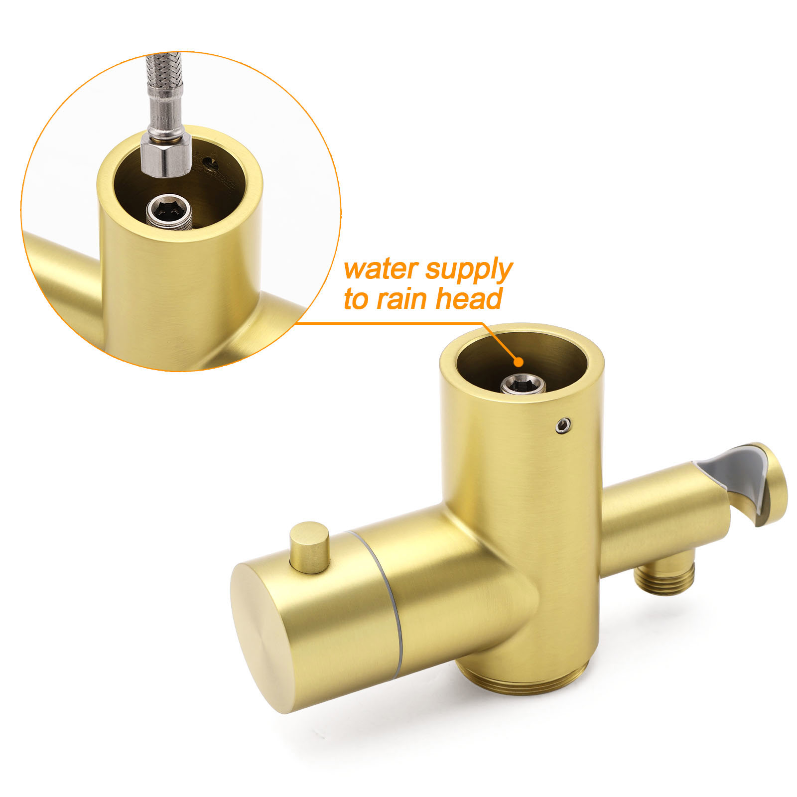 WELS Brushed Gold Twin Shower Handset Combo Set Outdoor Washing 10" Head 316 SUS — image 5