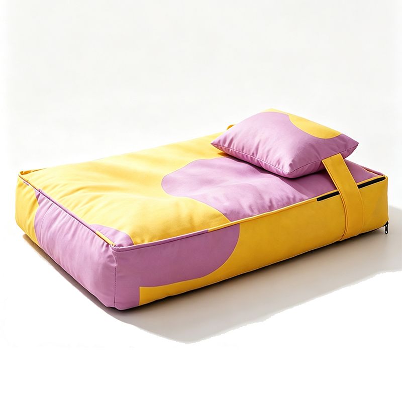 Three piece set of four season warm pet tatami pillows,Extra Large Purple Yellow