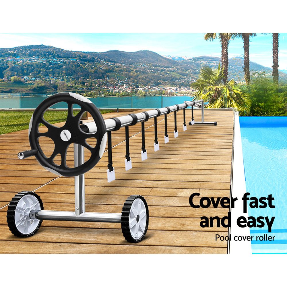 Aquabuddy Pool Cover 6.5x3m 400 Micron Silver Swimming Pool Solar Blanket 5.5m Roller โ image 5