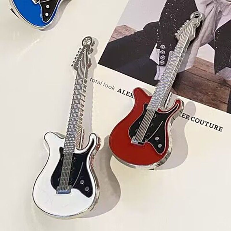 4 Pack Metal Guitar Hair Clips Retro Punk Style Novelty Hair Making for Women-Duckbill Hair Clips Cute Hair — image 2