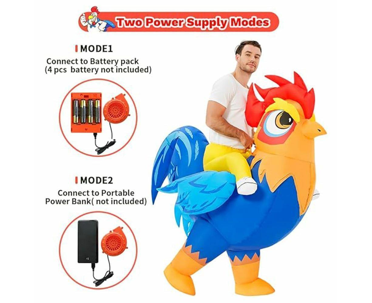 Halloween Inflatable Rooster Costume, Funny Cosplay Halloween Costume for Men Women Birthday Christmas, Suitable for Height 150-190cm โ image 4
