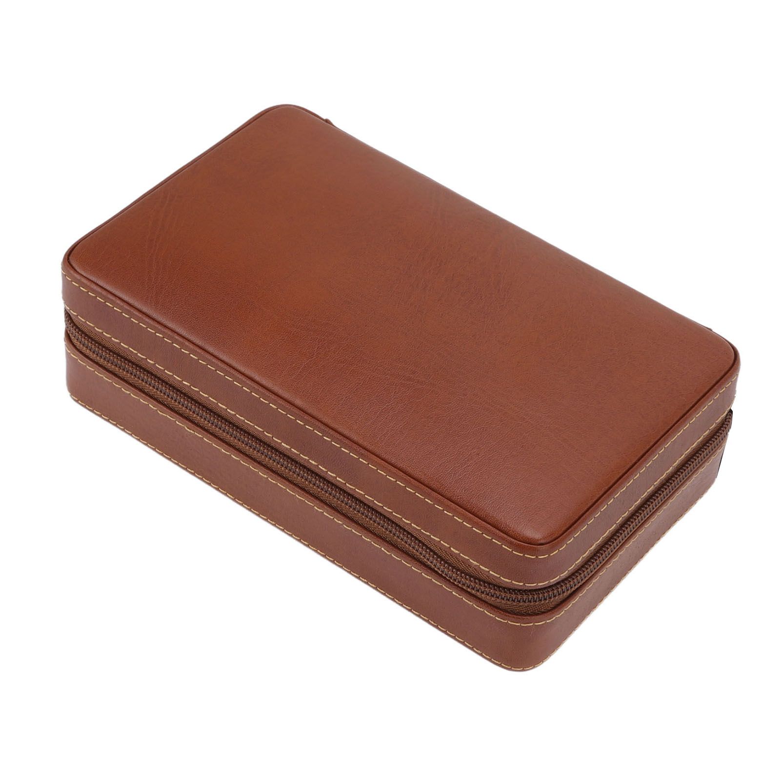 Cigar Humidor Case Brown Portable Cedarwood Lining Humidifier Travel Cigar Box With Storage Bag for Travel — image 5