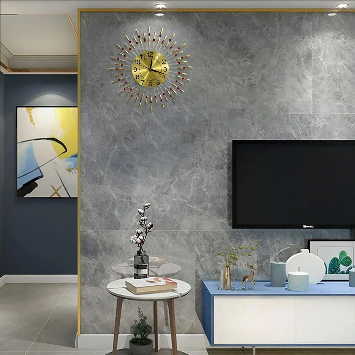 Retro Metal Wall Clock Iron Water Drop Hanging Home Decoration Living Room — image 6