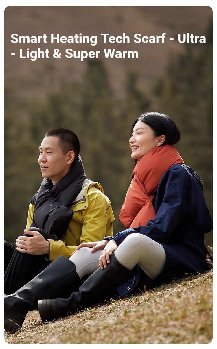 USB Heated White Duck Down Neck Warmer-Wine Red — image 4