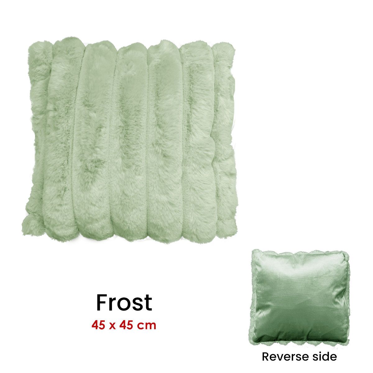 Diana Faux Fur Soft Filled Cushion Square - 45cm x 45cm Frost โ image 3