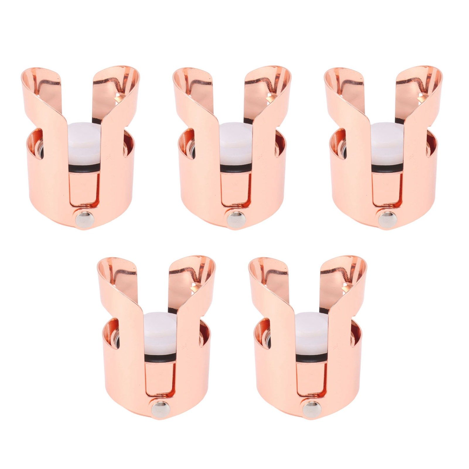 5Pcs Champagne Bottle Stopper Stainless Steel Champagne Sealer Plug Reusable Wine Saver for Wine Bottles Sparkling Bottles Rose Gold โ image 5