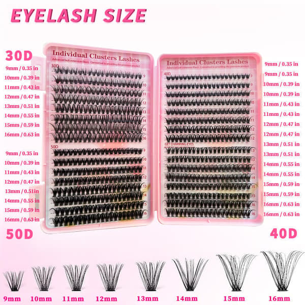 Individual False Eyelashes, Pre-made Cluster Lashes, Eyelash Extension Kit with D-curl for Beginners (30+40+50D)_tfrf โ image 2