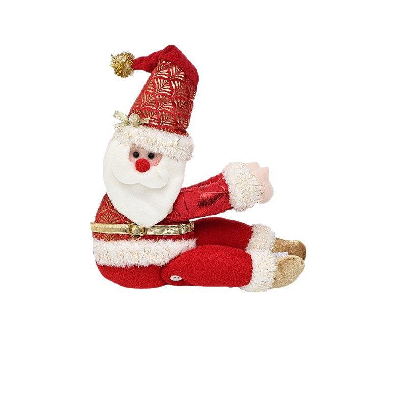 Red Gold Foil Fabric Christmas Decoration – Cute design with Velcro closure, dual-use as curtain tieback or tabletop ornament, full of festive cheer — image 5