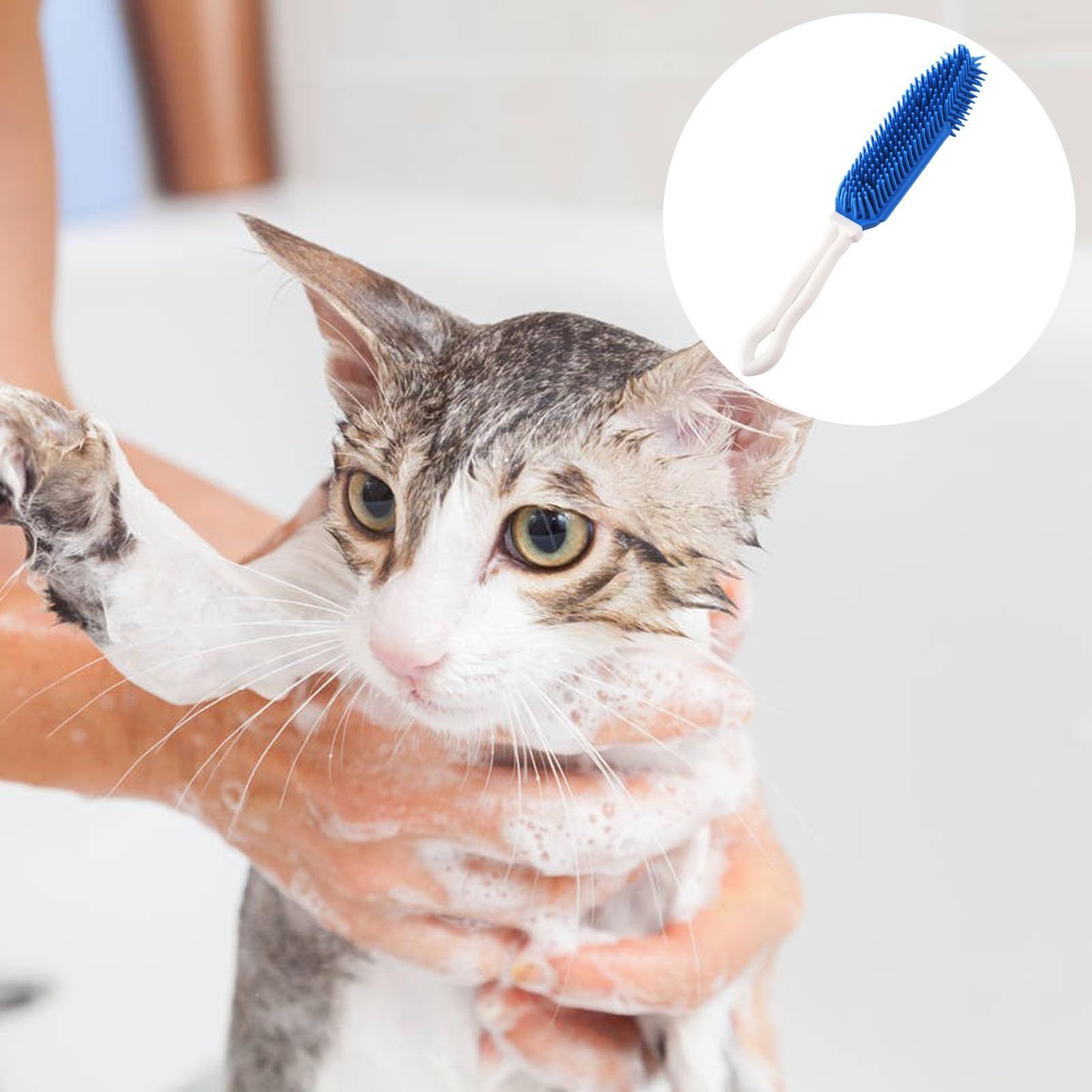 Pet Brush Dog Beauty Accessories Pet Bath Brush Long Handle Soft Rubber Mane Comfortable Beauty Massage Pet Beauty Tools — image 4