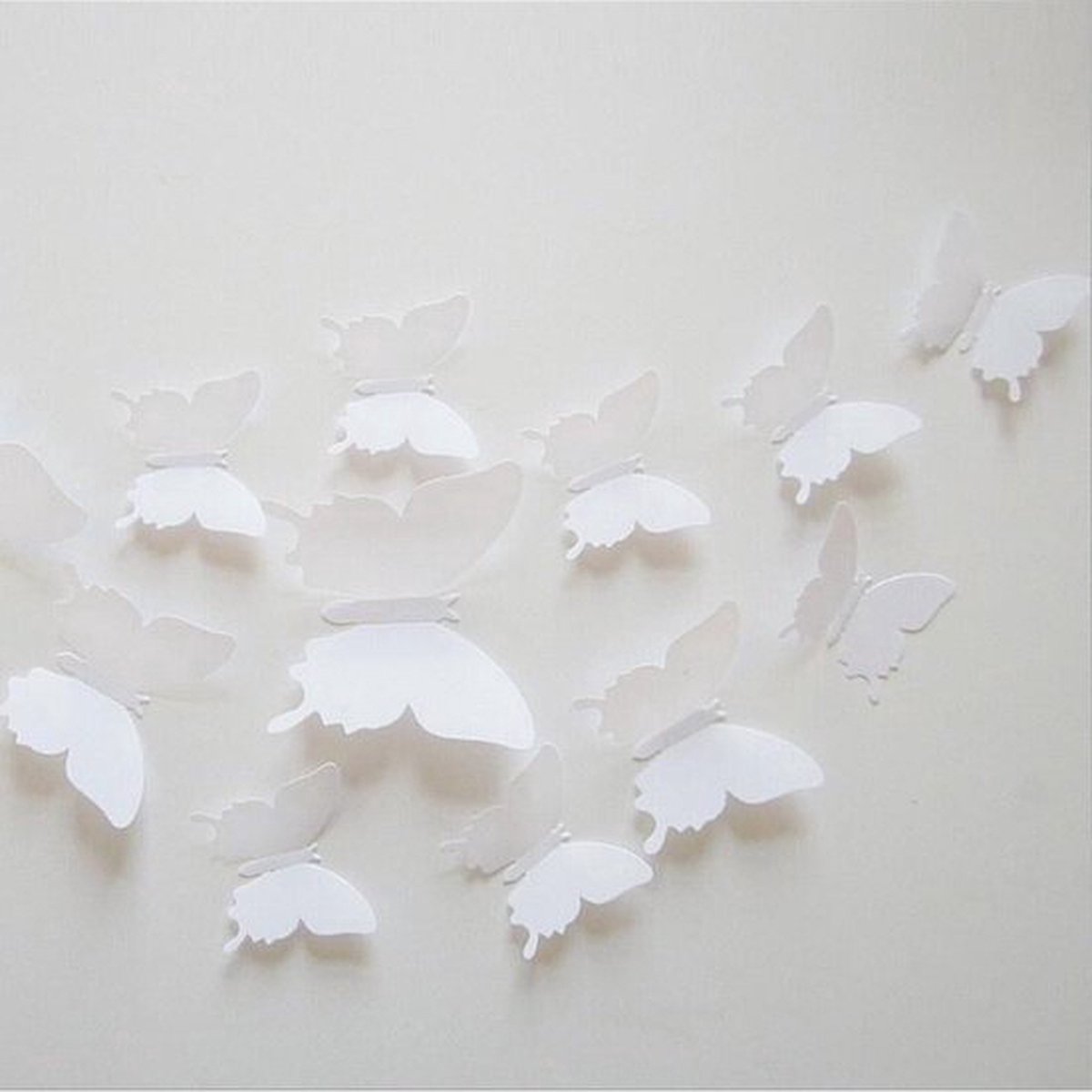 3D Wall Decoration Butterflies 12 Pieces | Wall Butterflies | Butterfly Wall Stickers | Solid Wall Stickers | White — image 4