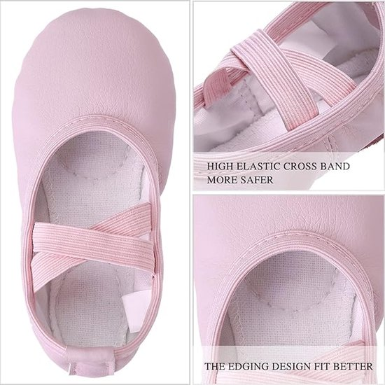 Women's Ballet Shoes – Ballet Shoes for Girls – Purple-Pink – Soft PU Leather Dance Shoes with Non-Slip Sole – Suitable for Ballet, Yoga & Home Use — image 5