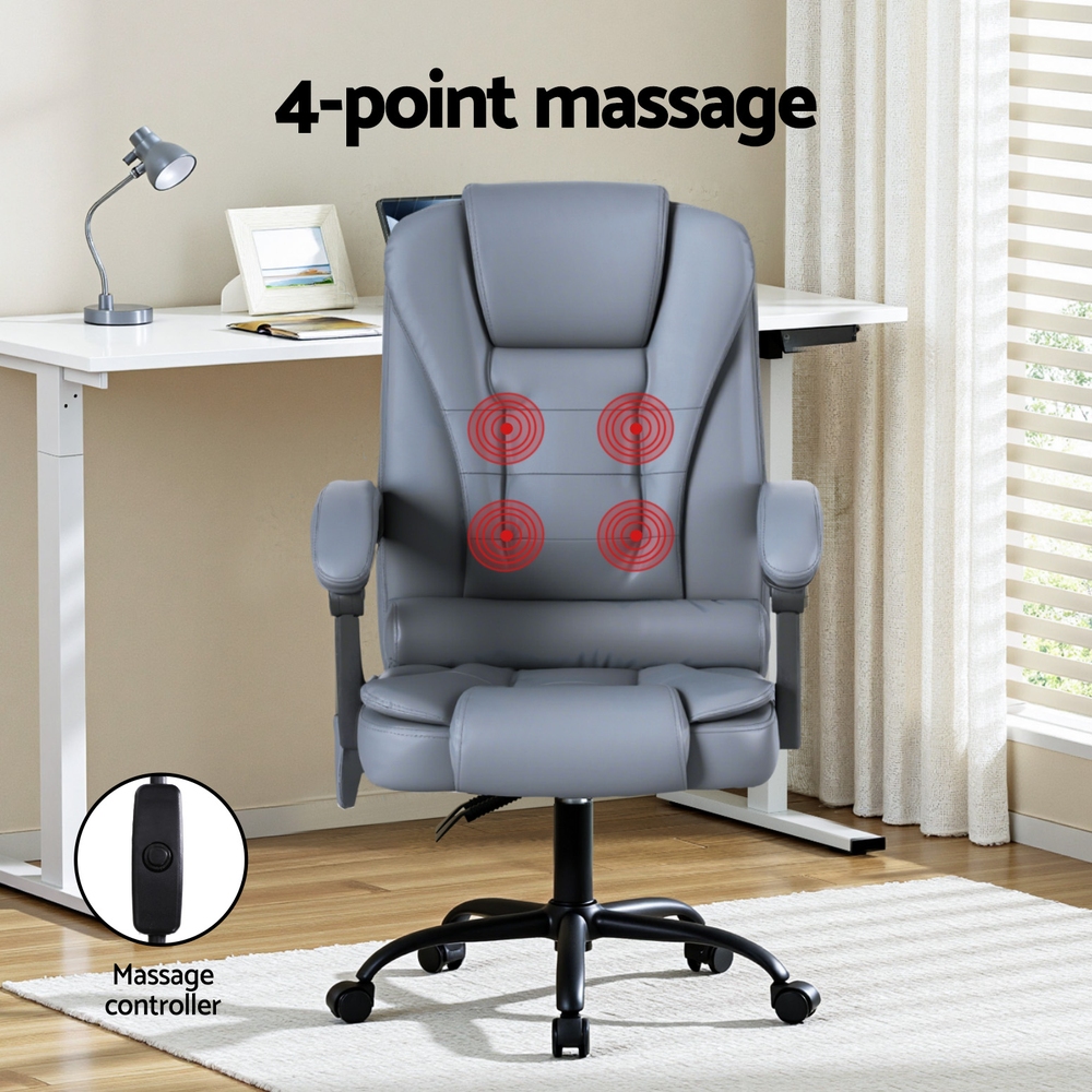 Artiss Executive Office Chair 4-Point Massage Adjustable Ergonomic Recline PU — image 4