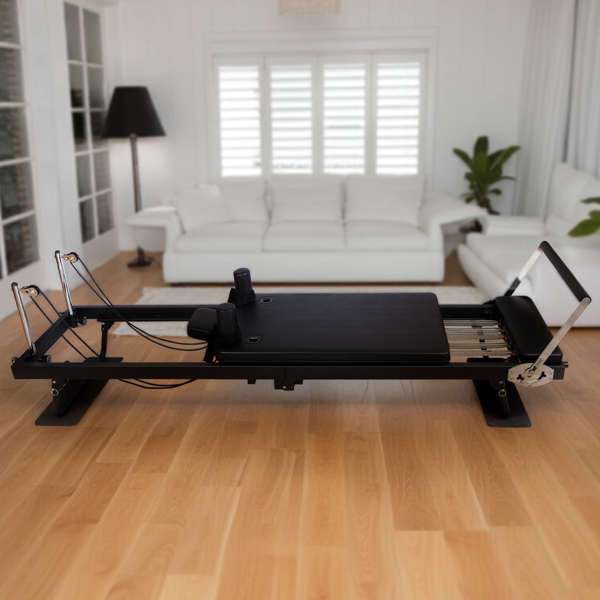 Powertrain Aria Pilates Reformer Machine Steel Foldable Multifunctional Home Gym Equipment Exercise Trainer Black — image 6