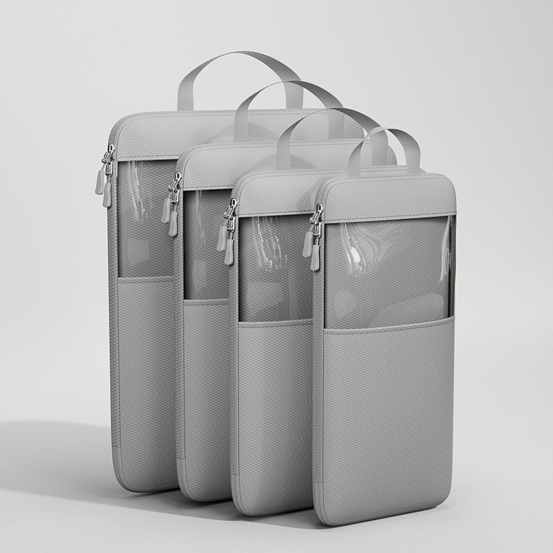 Mu Family Travel Storage Bag Portable Compressible Cube Grey Extra large【30*12*41】