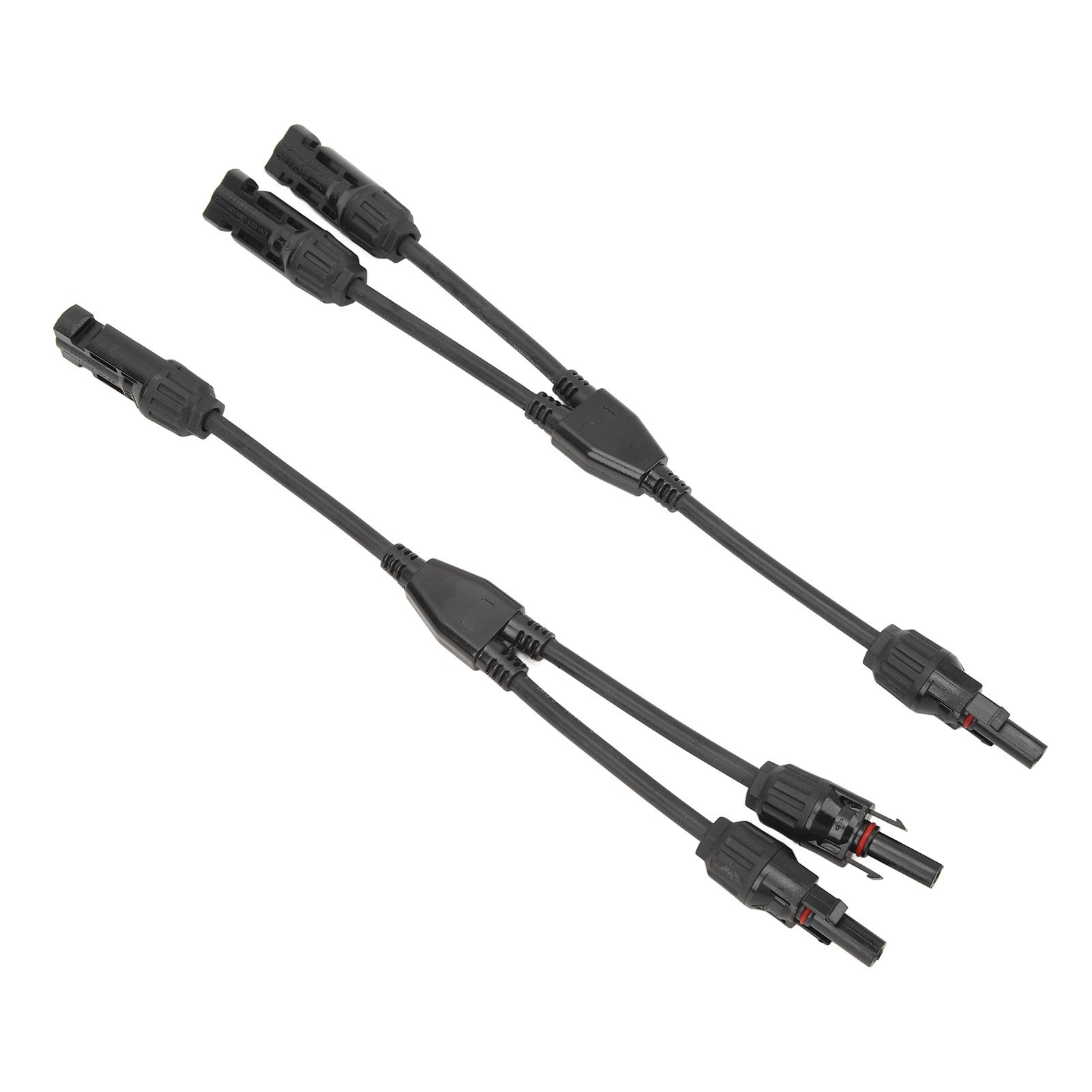 1 Pair Solar Panel Y Branch Parallel Cable 2 to 1 Solar Connectors Y Branch Parallel Adapter Cable Wire Plug Tool Kit MFF FMM 30CM 0.98FT — image 2