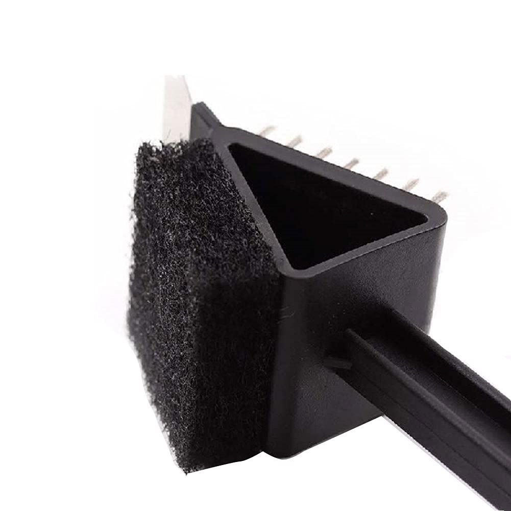 3 in 1 Barbecue Grill Brush and Scraper Long Handle Stainless Steel Bristles for Gas Infrared Charcoal Porcelain Grills(black) — image 5