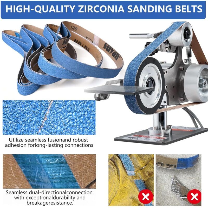 12 Pcs Bandes Abrasives Corindon of Zirconium Elimination of the Rouille Grain 40 and 60 and 80 and 120 Broyage of Seals Metall, 25 X 762 mm, 762 mm โ image 4