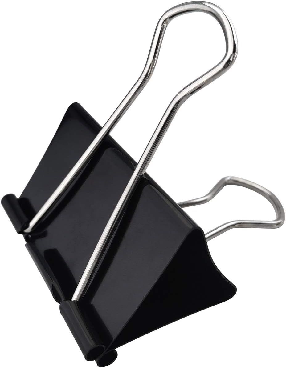 Extra Large Binder Clips 2.4-Inch (18 Pack), Big Paper Clamps for Office Supplies, Black
