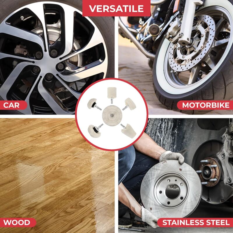 Drill Polishing Pad 6 pcs - Polishing Discs For Metal, Aluminum, Stainless Steel, Chrome, Glass And Diy Projects - 6 โ image 4
