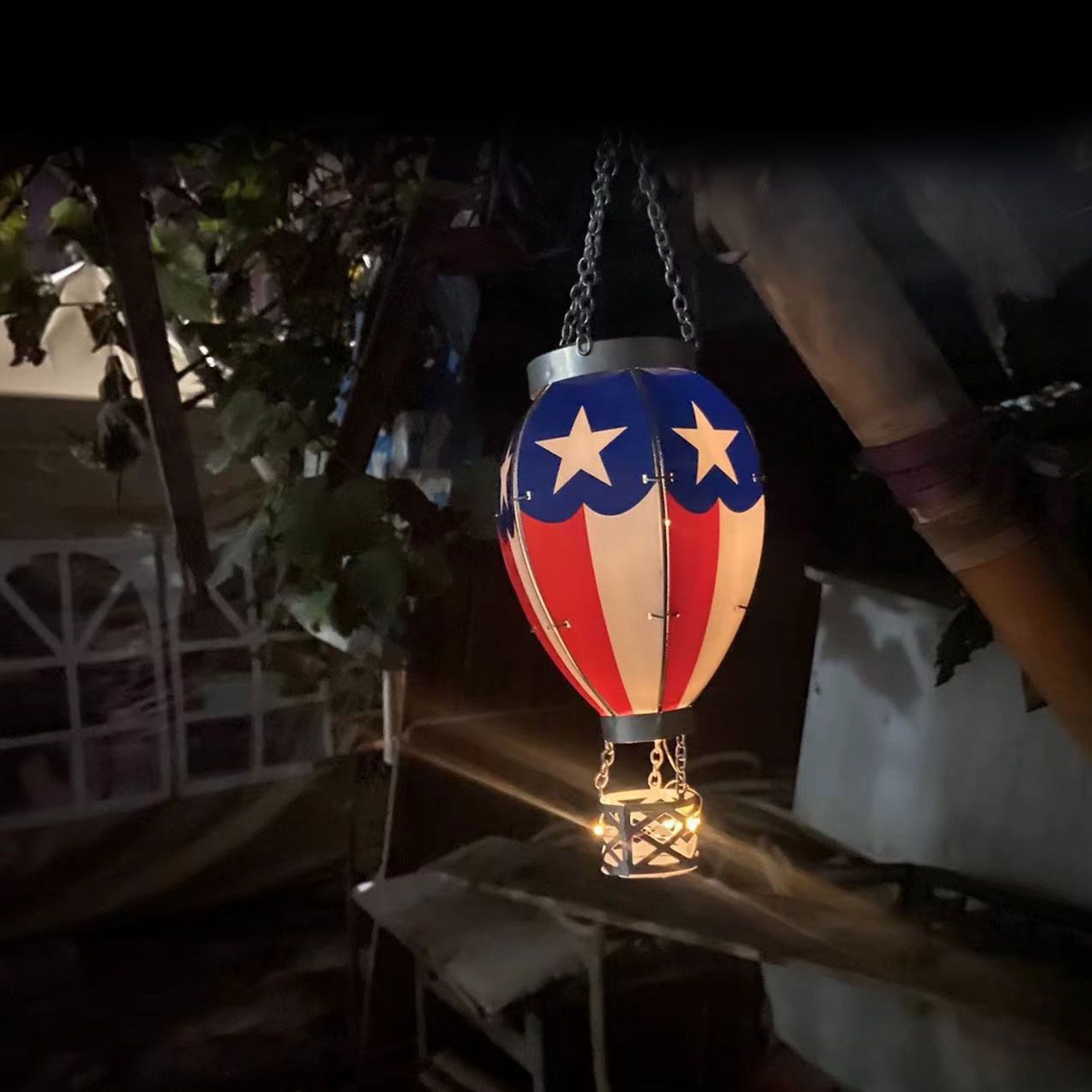 LED Solar Hot Air Balloon Lamp Garden Hanging Night Light for Outdoor Home Party Decor โ image 6