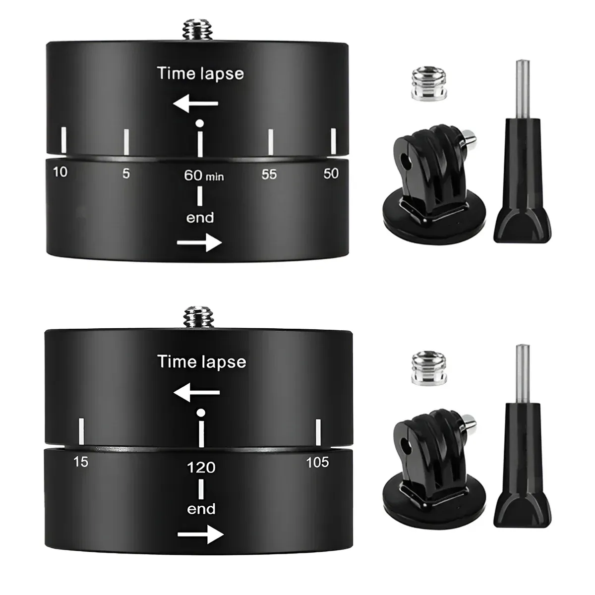 Action Camera 360° Rotating 60/120min Time Lapse Timer Tripod Head Adapter Gopro - 60min — image 3