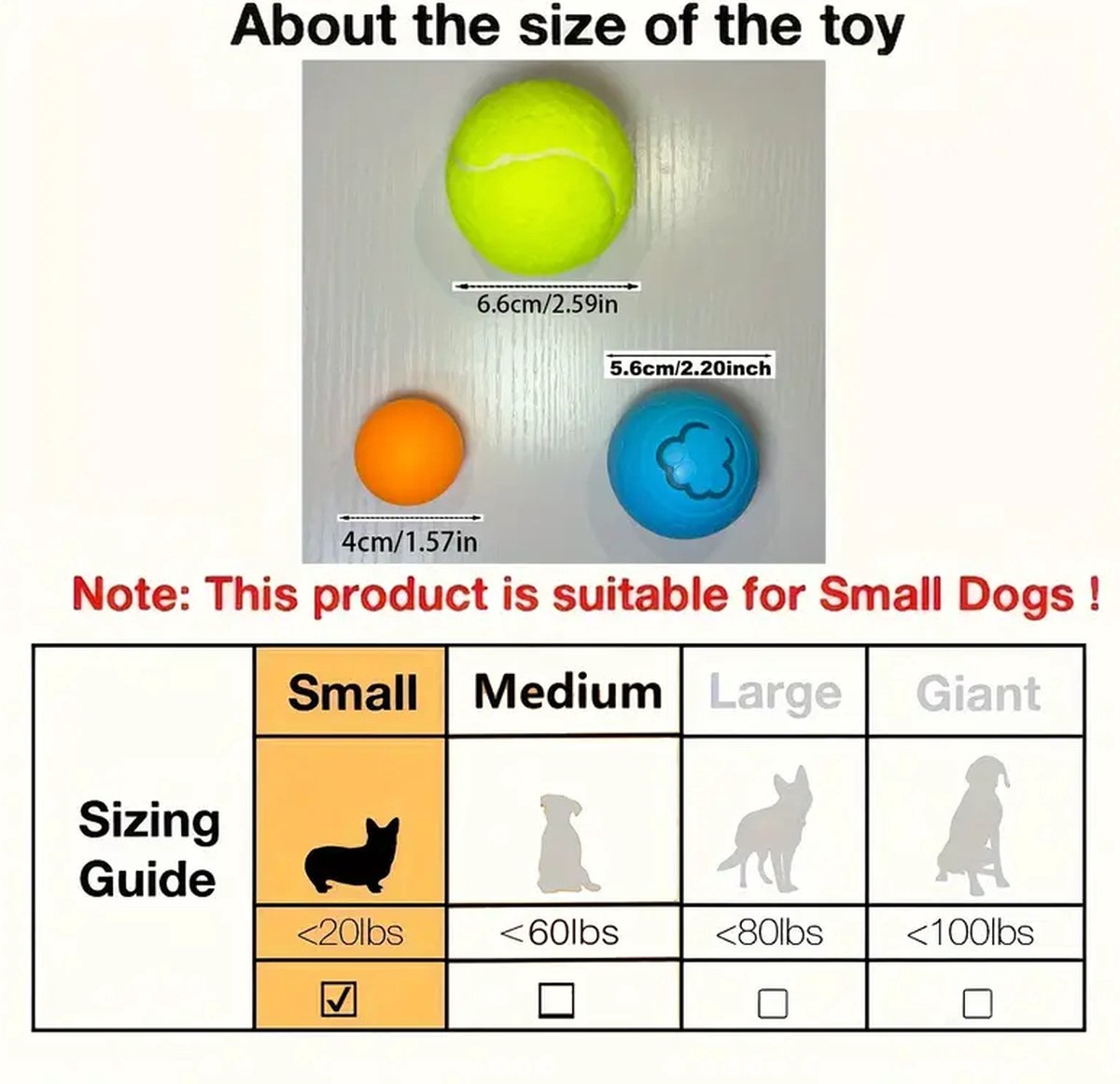 Interactive Dog Toy - Self-Rolling Dog Ball - Durable Automatic Dog Ball, Light Grey - 5.6 cm — image 4