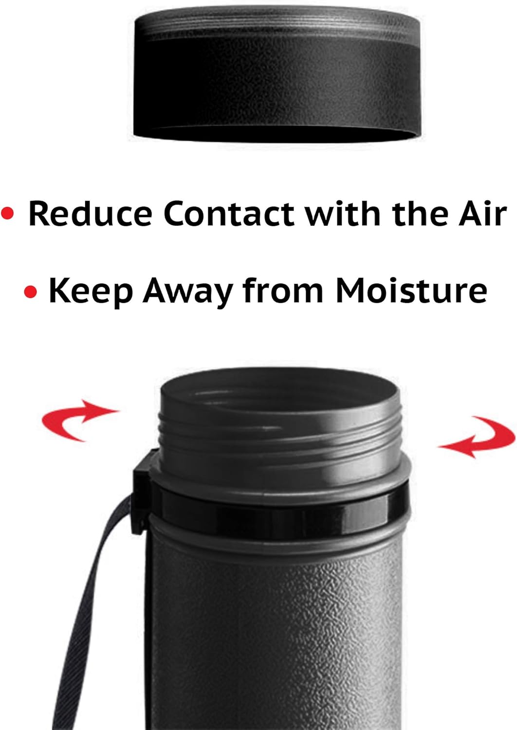 2-Pack Extendable Poster Tubes Expand from 24.5” to 40” with Shoulder Strap | Carry Documents, Blueprints, Drawings and Art | Black Portable Durable Round — image 5