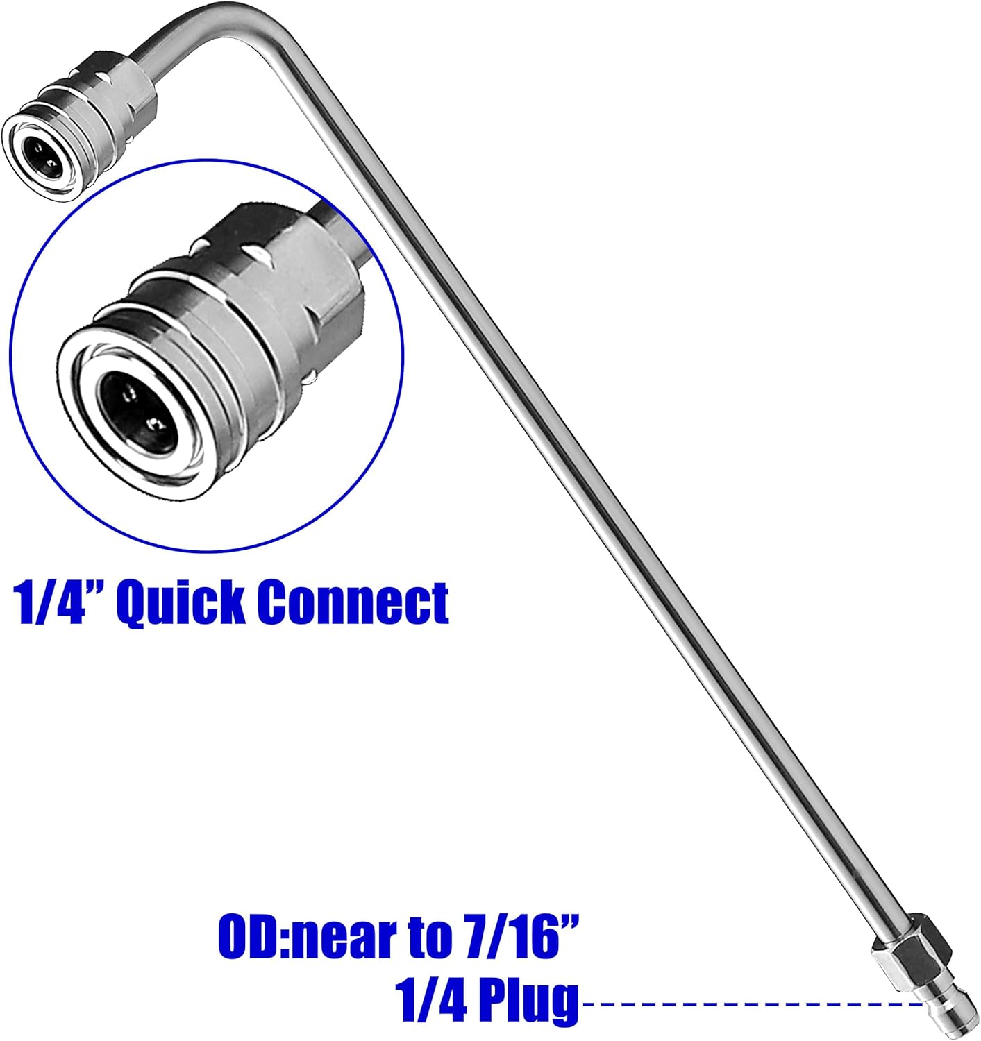 Pressure Washer Wand Extension, 90 Degree Curved Angled, Undercarriage and Gutter Cleaner Attachment, 1/4 Inch Quick Connect, 14 Inch โ image 2