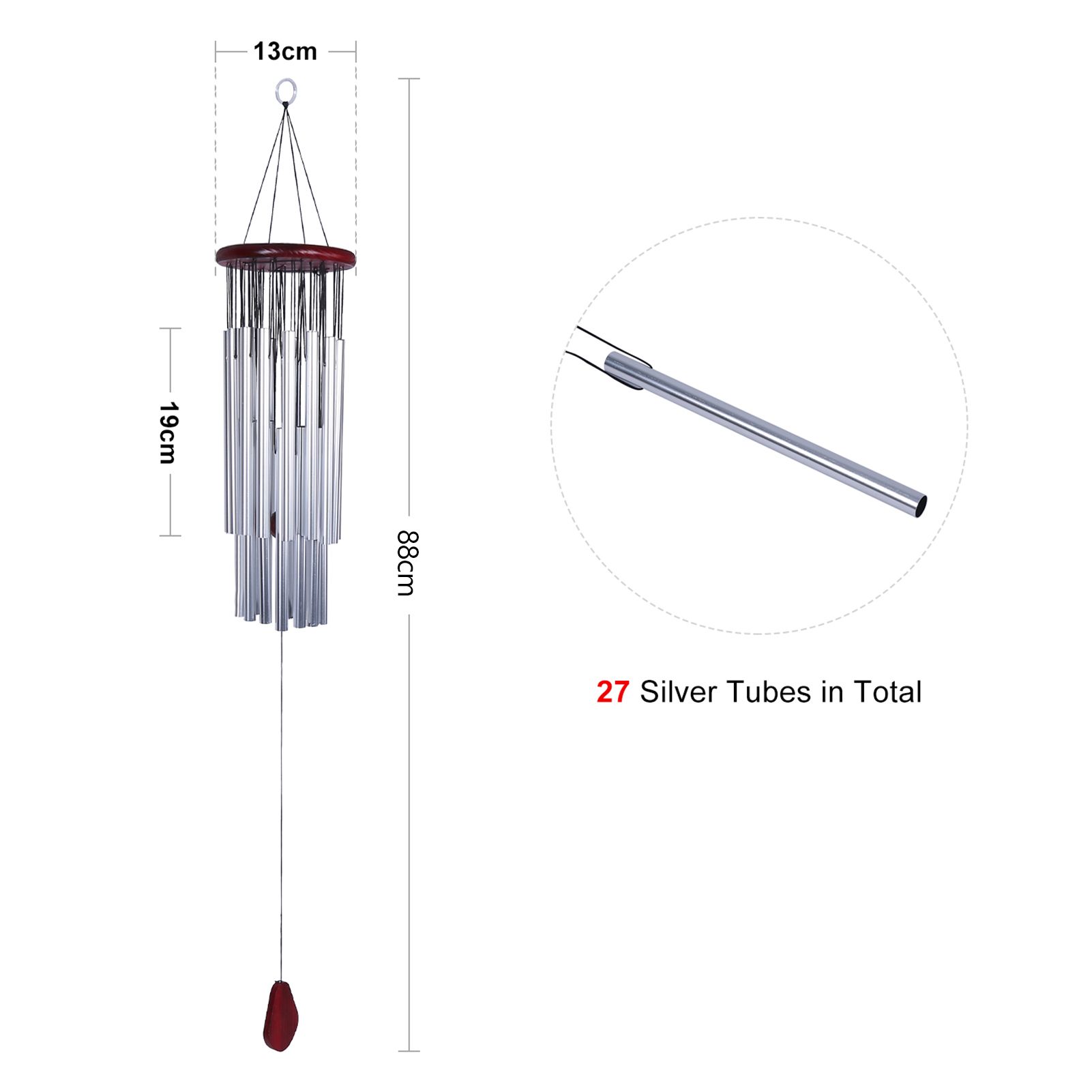 27 Tubes Wind Chimes Tube Gift Decoration for Yard Garden Outdoor Living β image 2