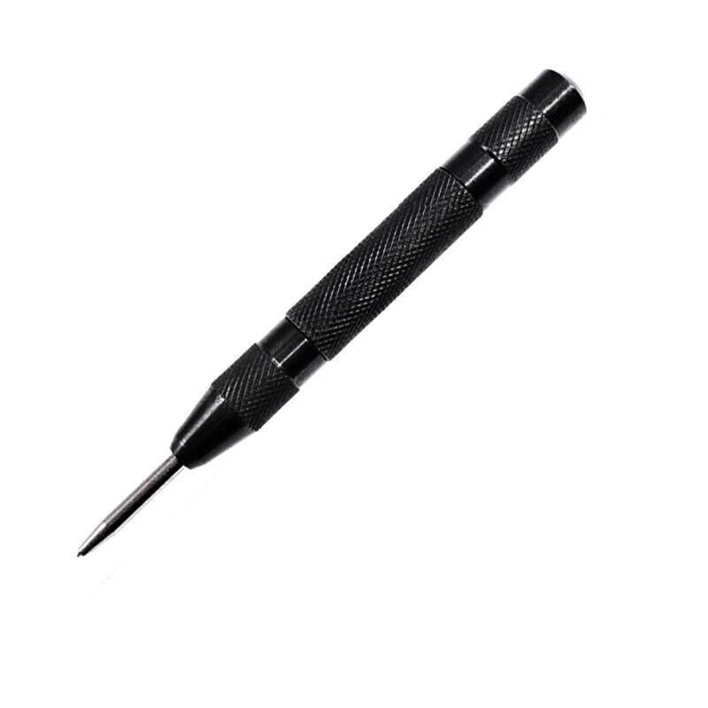 130mm Spring Loaded Centre Punch Automatic Brass Marking Tool Heavy Duty - Black
