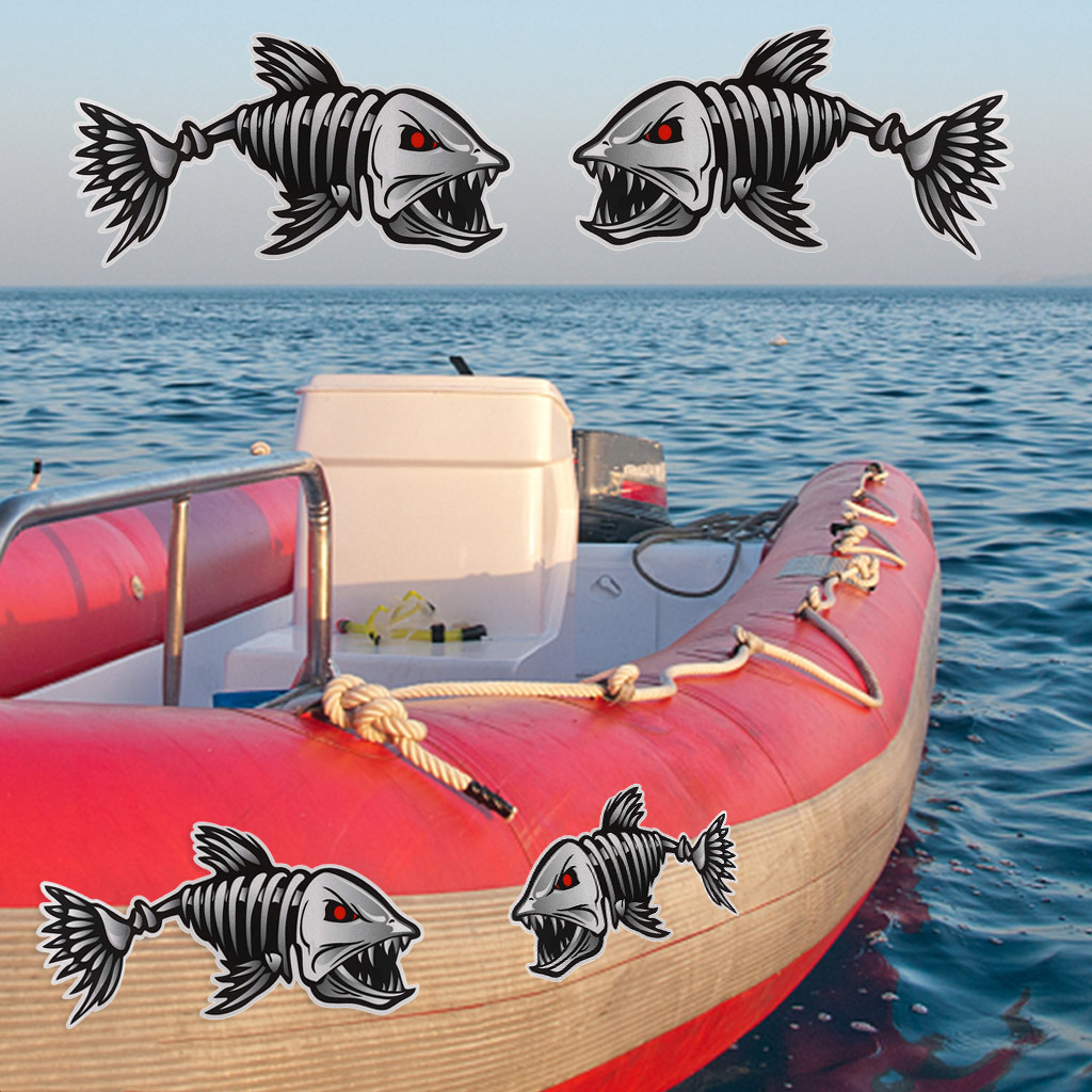 Kayak Fishing Boat Decal Sticker Set of 2, 25 × 13cm Reflective Car Decal Accessories — image 2