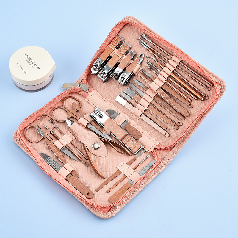 30-Piece Professional Manicure & Pedicure Set,Stainless Steel Grooming Kit(Rose Gold) โ image 2