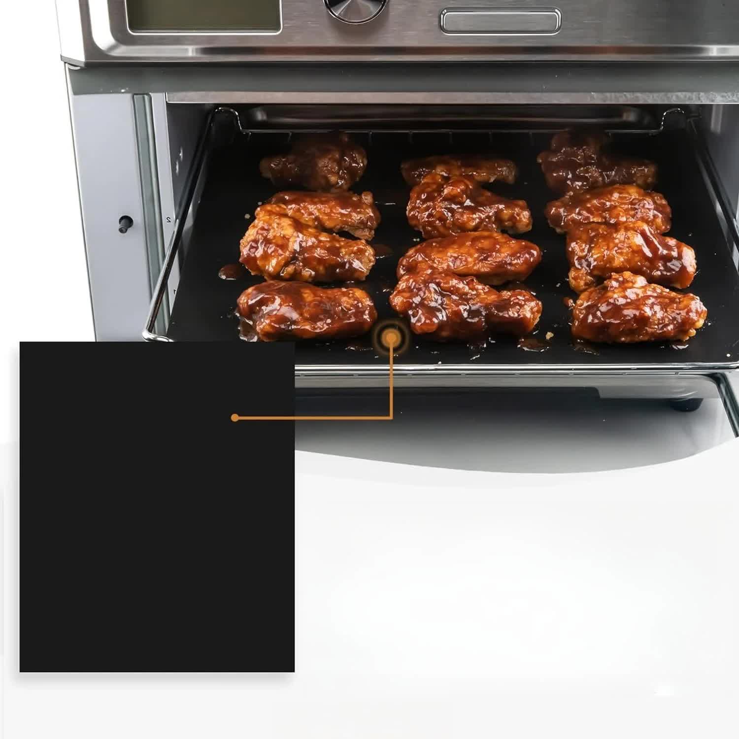 Reusable Liners for Toaster Oven Air Fryer 9 × 11 Accessories Compatible with Breville, Black & Decker, Cuisinart, Emeril Lagasse + More, Perforated Non-Stick — image 3